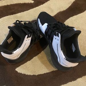 Boys adidas black and white shoes